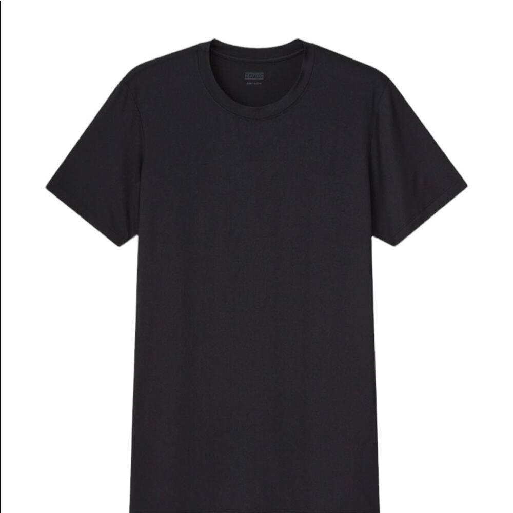 New Heattech crew neck black short sleeve tee shirt. XL - Picture 2 of 6